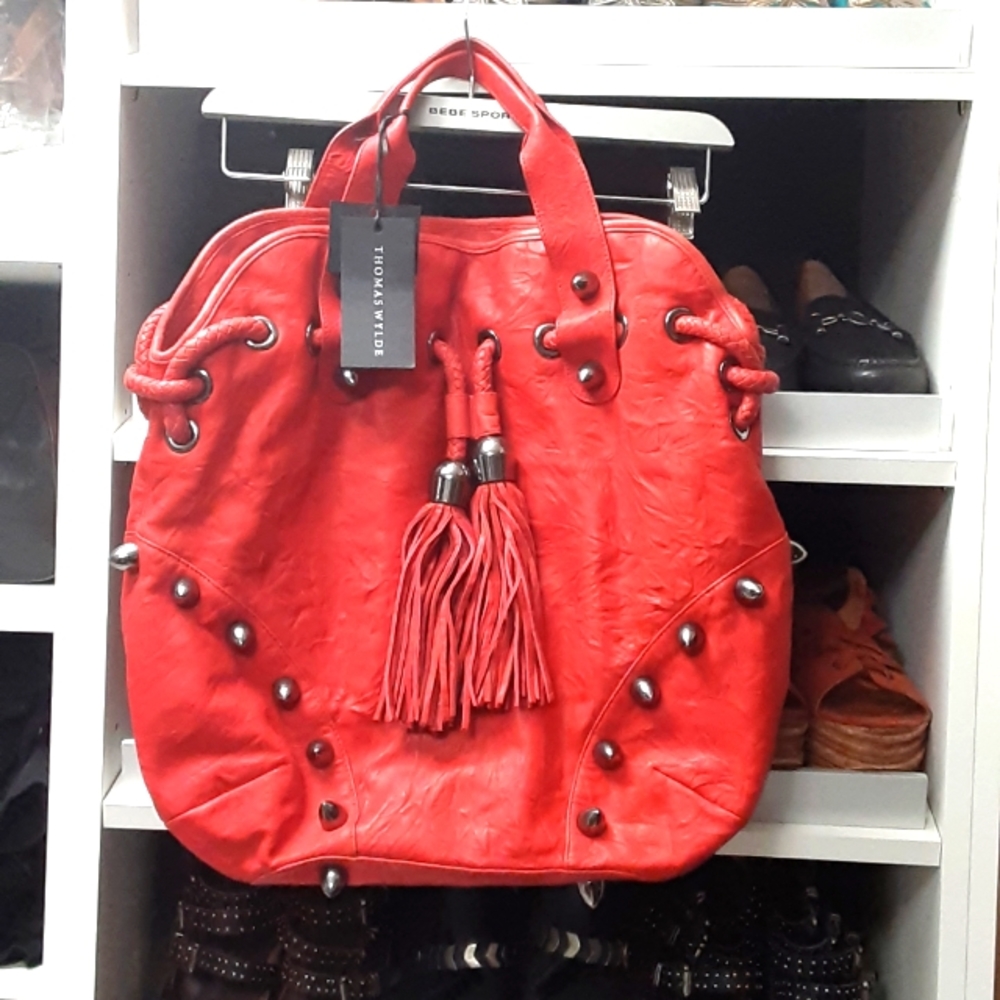 Thomas Wylde red Cleopatra Tassel Handbag Rocker fashionista